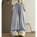 Daiiibabyyy  Solid High Waisted Sweatpants Women Lightweight Casual Spring Fall Wide Leg Pants Fashion Simple Lazy Draped Loose Trousers