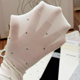 Daiiibabyyy  Fashion Women's Ballet Style Lace Edge Mid Tube Socks Spring Summer Sweat Absorbing Breathable Polka Dot Pattern Casual Socks