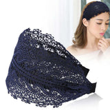 Daiiibabyyy  Simple Sweet Make up Resin Flower Cloth Lace Headband Korean Style Hair Wear Wide Side Hairband Women Hair Accessories