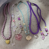 DAIIIBABYYY  -  Trendy Beaded Chain Resin Heart Pendant Necklace for Women Girls New Color Clavicle Chain Delicate Jewelry Gift