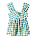 DAIIIBABYYY  -  French Sweet Plaid Cross Twist Camisole Women's Summer Sexy Backless Sleeveless Slimming Age-reducing Sling Tops Female Clothing