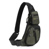 Daiiibabyyy  Portable Nylon Men Chest Bag Multi Compartment Large Capacity Shoulder Bag Adjustable Strap Multi Storage Pouch Outdoor Sports