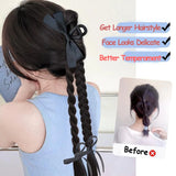 Daiiibabyyy  Synthetic Claw Clip Ponytail Braid With Butterfly Grip 18Inch Brown Black Twisted Braid Ponytail Claw Curly Hair Extension