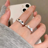 DAIIIBABYYY  -  2Pcs Cute Cartoon Dog Cat Finger Rings for Men Women Lovers Creative Design Animal Adjustable Ring New Jewelry Sets Gift Party