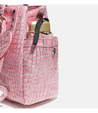 Daiiibabyyy  Fashion Crocodile-patterned Handbag Brand Pink Pu Women's Shoulder Bag Trendy Large Capacity Diamond-embellished Underarm Bag