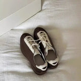 Daiiibabyyy  Sneakers Casual Sports Shoes for Women Lightweight Leather Breathable Shoes Women Flat White Tennis Shoes