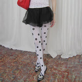 Daiiibabyyy  Vintage Women's Pantyhose Fashion Sexy Crash Tights Spring Autumn Super Elastic Bottoms Y2k Female Polka Dot Stockings