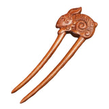 Daiiibabyyy  Elegant Wood Wooden Hair Stick Vintage Style Handmade Craft Hanfu Hairpin Cat Flower Rabbit Deer Chinese Style Hairpin Women