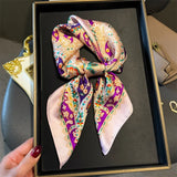 DAIIIBABYYY  -  New Silk Square Scarf Women Luxury Floral Print Kerchief Soft Satin Hairband Hands Bag Ribbon Foulard Hijab Neckerchief Headband
