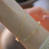 Daiiibabyyy Gold Color Hotan Jade Bracelet For Women Girl Double Layer Vintage Blessing Jewelry New Year Gift Dropshipping