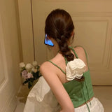 Daiiibabyyy  Gentle white lace hair band with wavy edge women's large intestine ring tied hair new high-end headband hair accessories