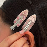 Daiiibabyyy  Fashion Acrylic Hair Pins for Women Girls Rhinestone Snap Hair Clips Decorative Hairpins Cute Y2K Barrette Hair Accessories
