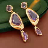 Daiiibabyyy  Vintage Irregular Earrings for Women Silver Needle Oval Tassel Drop Earring Light Luxury High-end Retro Jewelry Gifts