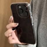 Daiiibabyyy  Through hole vortex IND brown halo leopard print phone case with chain for iPhone 11 12 13 14 15 16 17 Pro Max