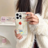 Daiiibabyyy  Large hole IND color niche polka dot phone case with candle rotating bracket for iPhone 11 12 13 14 15 16 Pro Max