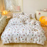 DAIIIBABYYY  -  A-class mother and baby cartoon washed cotton four piece set for bed, ins style bed sheets, duvet covers, dormitory duvet