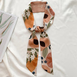 DAIIIBABYYY  -  New Design Women Long Scarf Faux Silk Printing Hair Hand Girls Fashion Handkerchief Shawl Wraps Female Ribbon Scarves Neck Tie