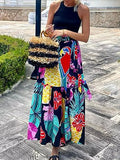 DAIIIBABYYY  -  Printing Patchwork Elegant Fashion Maxi Skirts, All Match Spring Summer Holiday Skirts, High Waist Lady Loungewear Skirts
