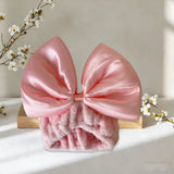 Daiiibabyyy  Cute Sweet Bow Face Wash Headband Ins Suitable for Washing Face Makeup Yoga Relaxing Coral Fleece Headband for Women