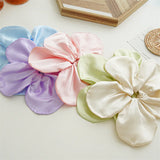 DAIIIBABYYY  -  New Summer Hair Accessories For Sweet Girls Large Size Solid Color Satin Flower High Elastic Head Rope Hair Scrunchies