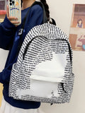 Daiiibabyyy  Letter Cat Print Mochilas Mujer University Student Mochila Large Capacity Bag Ins Casual Backpack Graffiti Bolsa Feminina