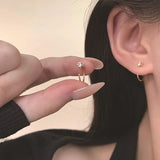 Daiiibabyyy 1Pair Crystal Stud Earrings For Woman Korean Fashion Jewelry Party Girls Elegant Earrings Accessories
