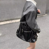 Daiiibabyyy  Streetwear Punk Vintage Rivet Shoulder Bags Y2k Aesthetic Fashion Office Lady Women's Handbags Korean High-capacity Underarm Bag
