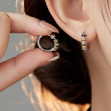Daiiibabyyy  Thai Silver Creative Design Hoop Earrings for Women Men Metal Chunky Huggies Hiphop Party Jewelry Gifts