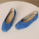 DAIIIBABYYY  -  Summer New Style Women's Big Size 48 Shoes Height 1.5 CM flat bottom Casual single Shoes Shallow mouth Square head Lazy Shoes