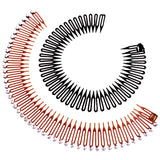 Daiiibabyyy  2pcs Rhinestone Plastic Full Circle Stretch Diamond Flexible Comb Teeth Headband Hair Band Clip Face Wash Fixed Hair Accessories