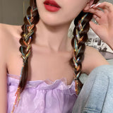 Daiiibabyyy 2024 New Flashing Coloful Diamond Chain Tassel Hairpin Braided Hair Headdress Tassel Hairpin High Sense Dirty Braided Hairband