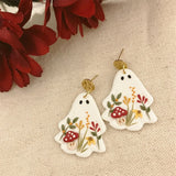 Daiiibabyyy  Punk Halloween Ghost Earrings Acrylic Cartoon Flower Drop Dangle Earring For Women Exquisite Polymer Clay Fashion Jewelry Gifts