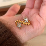 DAIIIBABYYY  -  Sparkling Star Zircon Ring For Women Girls Exquisite Fashion Creative Sweet Temperament Gentle  Anniversary Jewelry Gift