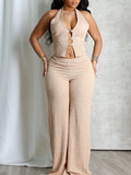 DAIIIBABYYY  -  Solid Backless Sexy Fashion Slimming Jumpsuits For Women Halter Sleeveless Spliced Button Chic Jumpsuit Female Fashion New