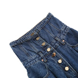 Daiiibabyyy 2024 Street Retro Wide-Leg Women's Jeans Button Design Sense Ins High-Waisted Thin Drape Straight Women's Trousers