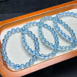 DAIIIBABYYY  -  Blue Topaz Bracelet Charms Strand Women Men Exquisite Jewelry Gift Healing Crystal Energy Gift 1PCS 6/7MM