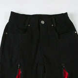 Daiiibabyyy  Women Y2K Flare Jeans Contrasting Low Waist Wide Leg Loose Patchwork Denim Pants Streetwear Trousers Vintage Casual