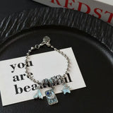 Daiiibabyyy  Vintage Distressed Tarot Card Sun Moon Stars Necklace Niche Unique Design Premium Bracelet Jewelry New