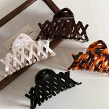 DAIIIBABYYY  -  Korean Style High-Grade Cross Fence Hairpin Vintage Acetate Updo Shark Clip Hair Accessories New Texture Clip