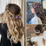 Daiiibabyyy  8pcs Sparkling Crystal Stone Braided Hair Clips for Thick Thin Hair, Girls / Women Hair Accessories for Styling Sectioning