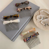 Daiiibabyyy  1pc New hair accessory with simple comb, disc hair, inserted comb, bow, and bangs, high-end and elegant hair accessory
