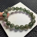 DAIIIBABYYY  -  11.5MM Natural Green Rabbit Hair Quartz Bracelet Charms Handmade Fortune Energy Bangle Mineral Woman Amulet Jewelry Gift 1PCS