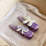 Daiiibabyyy  1pc Purple puppy bow duckbill clip with high-end temperament, bangs, side clip with broken hair clip headband