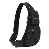 Daiiibabyyy  Portable Nylon Men Chest Bag Multi Compartment Large Capacity Shoulder Bag Adjustable Strap Multi Storage Pouch Outdoor Sports
