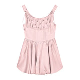 DAIIIBABYYY  -  Sexy Women Little Pink Dress Satin Beading Corset Slim Suspender Short Mini Dress Fashion Short Elegant Birthday Party Dress