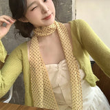 DAIIIBABYYY  -  Polka Dots Chiffon Transparent Breathable Sunscreen Shawl Female Summer Thin Long Beach Towel Sun Silk Scarf