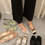 Daiiibabyyy 2024 Women Flat Shoes Fashion Round Toe Shallow Slip On Ladies Soft Ladies Mary Jane Ballerinas Flat Heel Casual Ballet Shoes