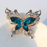 Daiiibabyyy Butterfly Brooch for Women Colorful Rhinestone Badge Fashion Wedding Jewelry Starfish Lapel Pin for Dress Hat Suit Decorations