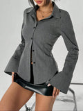 DAIIIBABYYY  -  Spot Striped Casual Fashion Shirt Cardigan New Button Up Long Sleeved Shirt