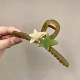 Daiiibabyyy  1pc Sweet Star Catching Charm Hair Clip, Back of Head Disc Hair Clip, Shark Clip, Simple Hair Accessories Hair Clip